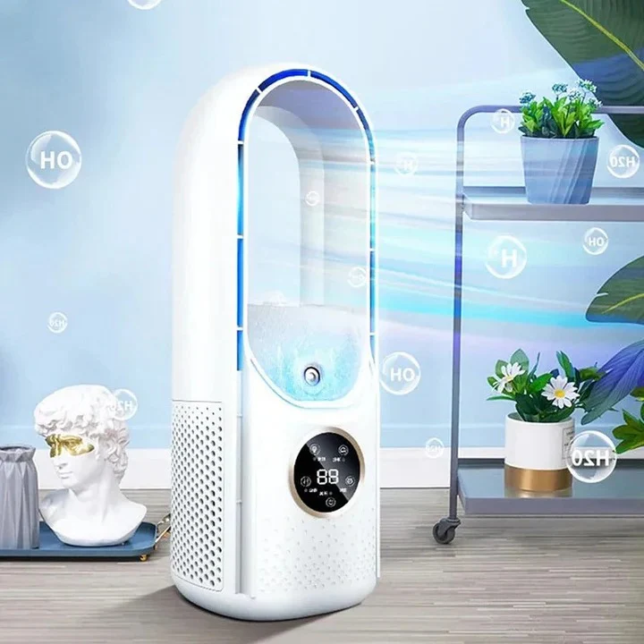 Portable Bladeless Fan with USB Power and 100ml Water Tank