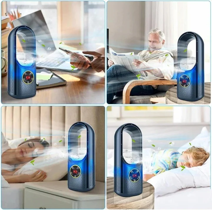 Portable Bladeless Fan with USB Power and 100ml Water Tank - Image 10