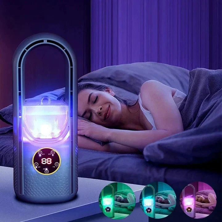 Portable Bladeless Fan with USB Power and 100ml Water Tank - Image 4