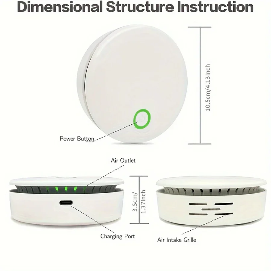 Portable Air Purifier and Odor Reducer with Negative Ion and Ozone Technology - Image 3