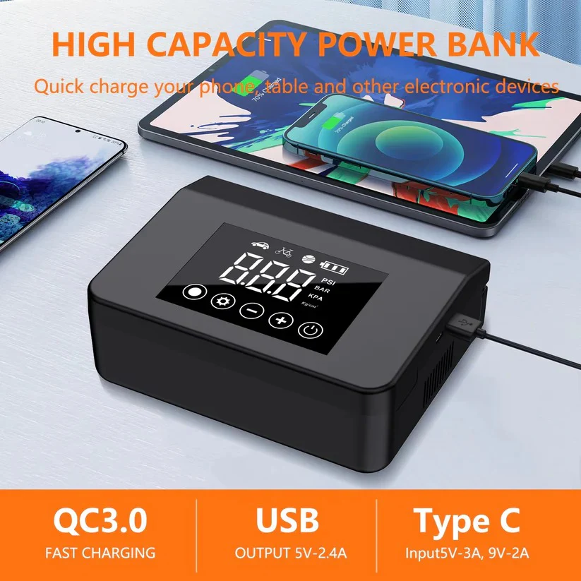 Portable Car Jump Starter with Built In Tire Air Compressor and Digital Screen - Image 5
