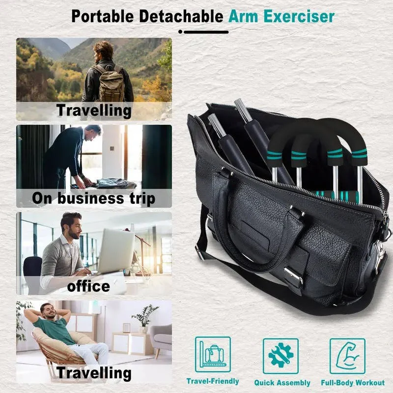 Portable Chest and Arm Resistance Trainer for Men with Adjustable 60-90 Lbs Workout Resistance - Image 3