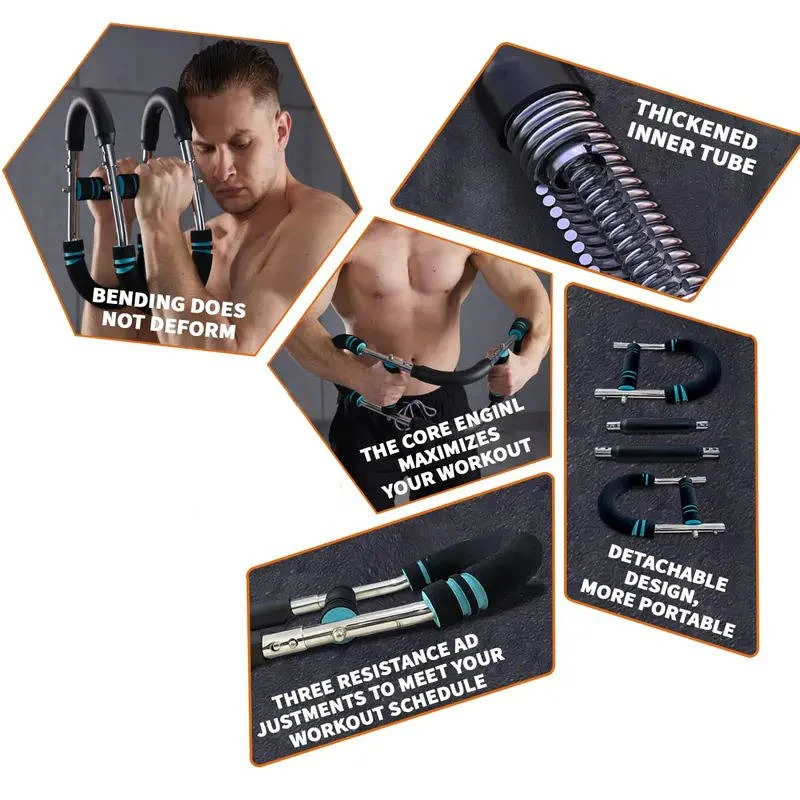 Portable Chest and Arm Resistance Trainer for Men with Adjustable 60-90 Lbs Workout Resistance - Image 4