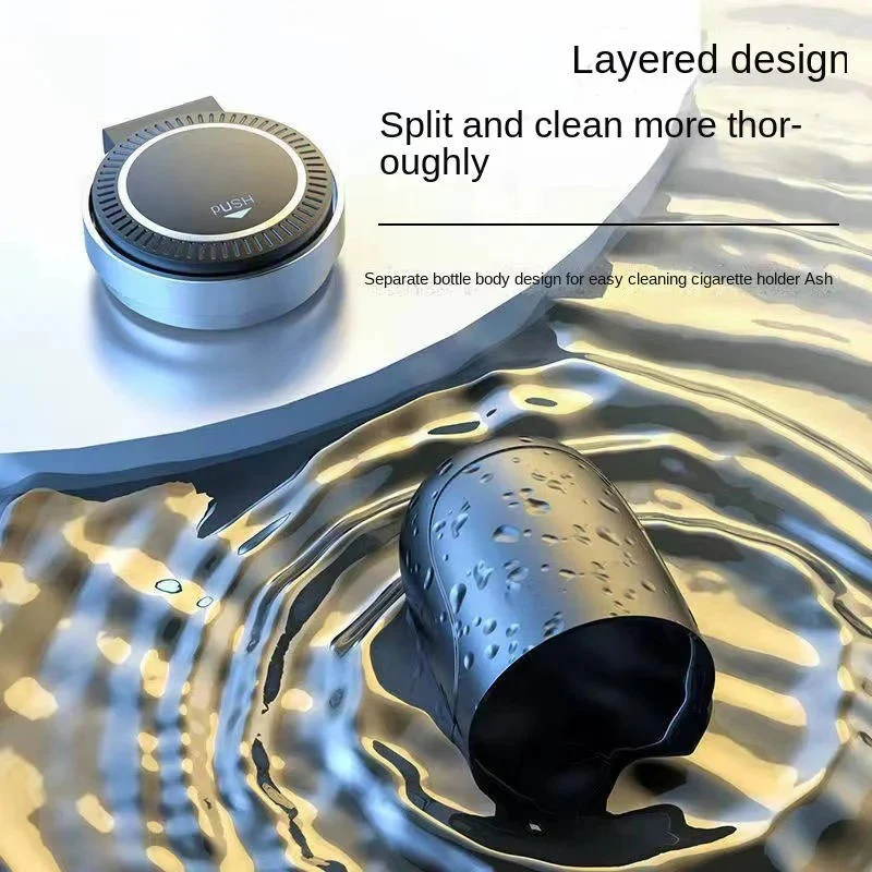 Portable Cup Holder Ashtray with LED Light, Lidded and Odor Resistant Design - Image 8
