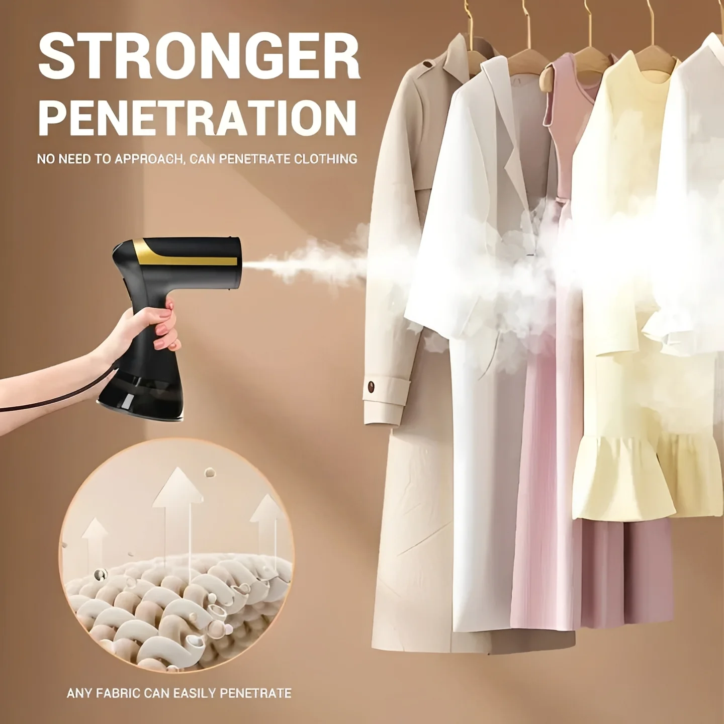 Portable Garment Steamer for Wrinkle Removal on Clothes - Image 3