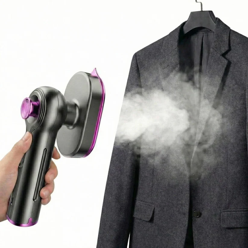 Portable Garment Steamer with Rotating Handle and Visible Water Tank - Image 3