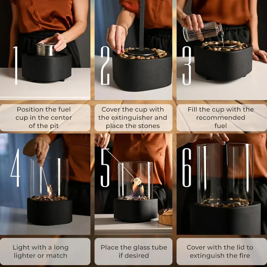 Mini Portable Glass Tabletop Fireplace - Image 15