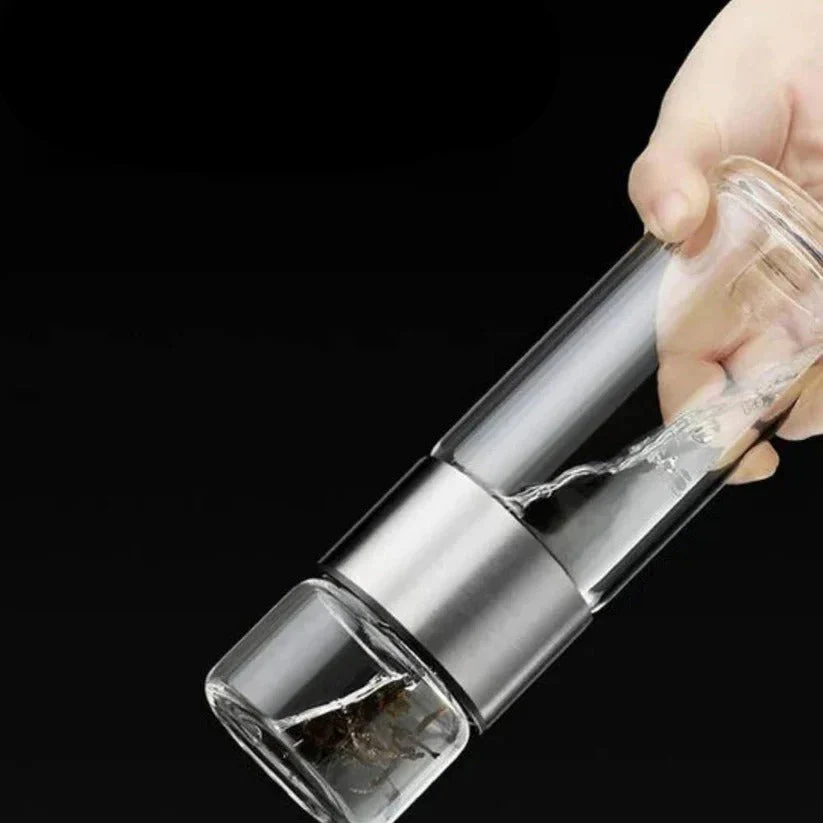 Portable Glass Water Bottle with Tea Filter and Insulated Sleeve - Image 2