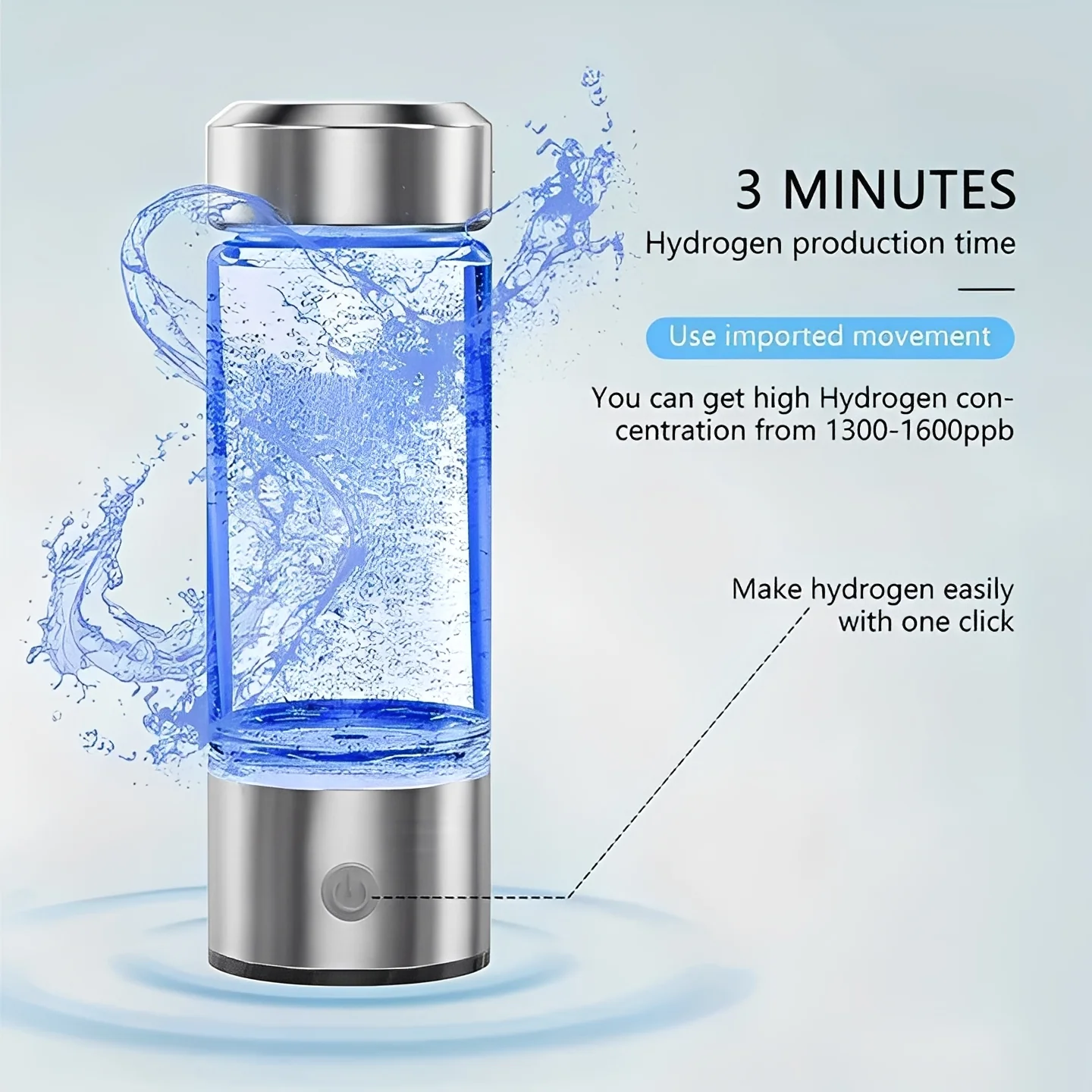 Portable Hydrogen Water Bottle with USB Rechargeable Base - Image 7