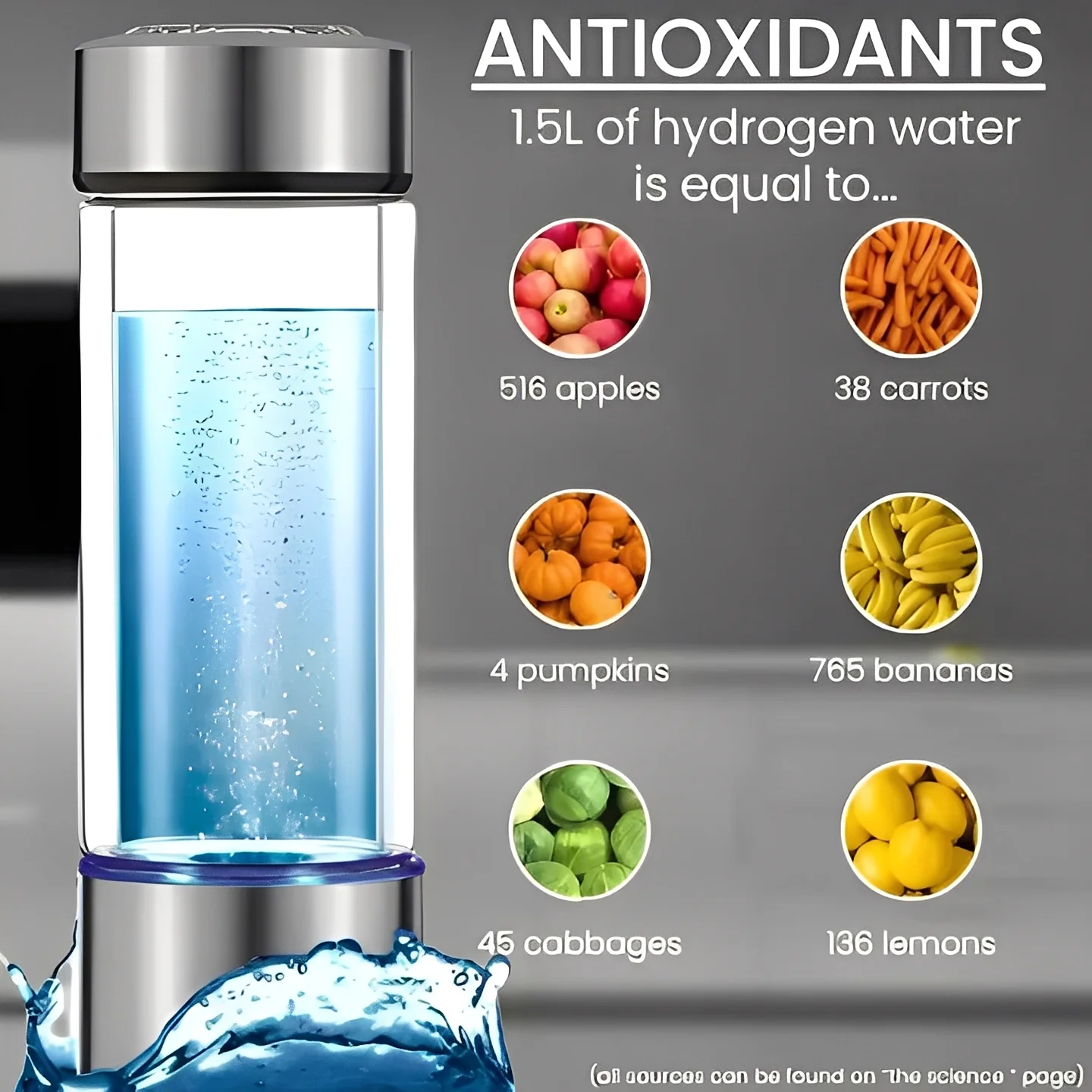 Portable Hydrogen Water Bottle with USB Rechargeable Base - Image 8