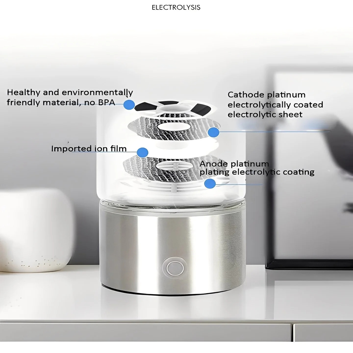 Portable Hydrogen Water Bottle with USB Rechargeable Base - Image 9