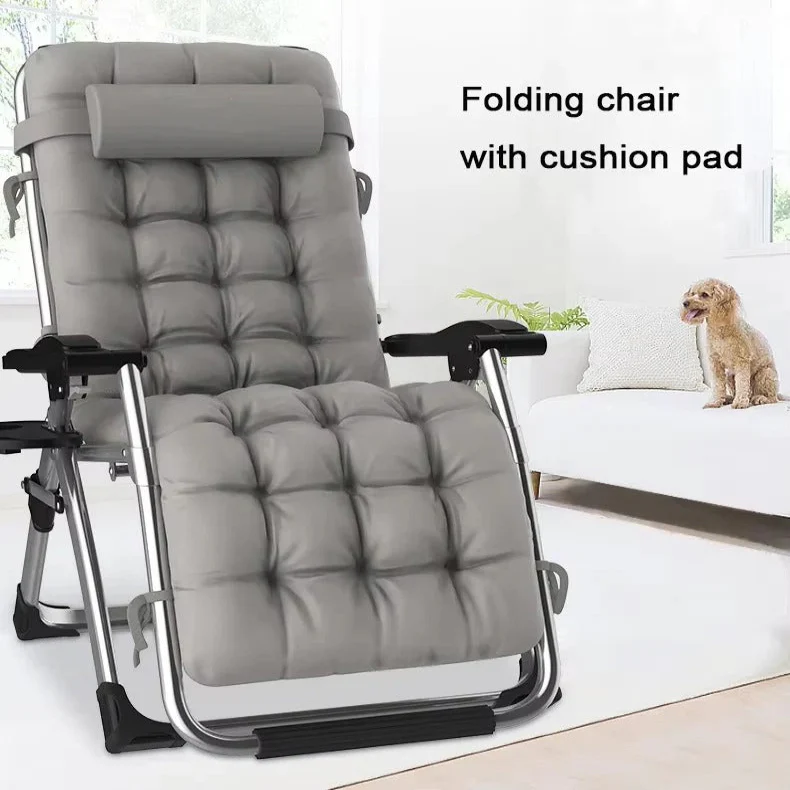 Portable Outdoor Folding Lounge Chair and Reclining Patio Seat and Cup Holder - Image 4
