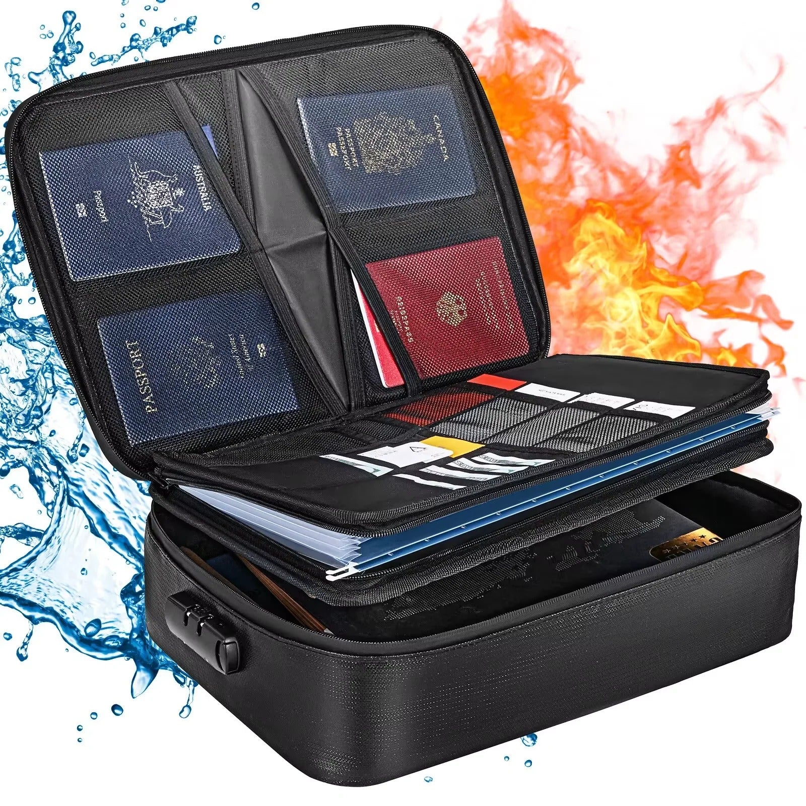 Portable Document Organizer with Reinforced Handles and Zippers - Image 6