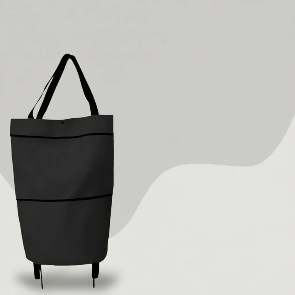 Foldable Rolling Shopping Bag and Utility Tote with Wheels - Image 2