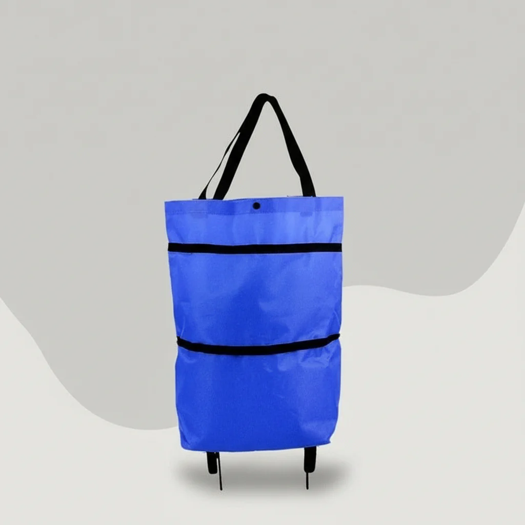 Foldable Rolling Shopping Bag and Utility Tote with Wheels - Image 3