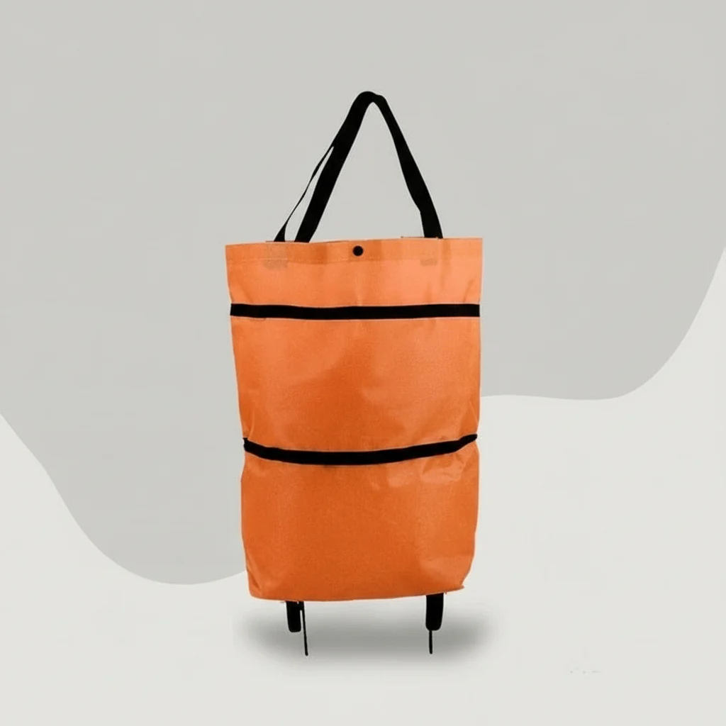 Foldable Rolling Shopping Bag and Utility Tote with Wheels - Image 6