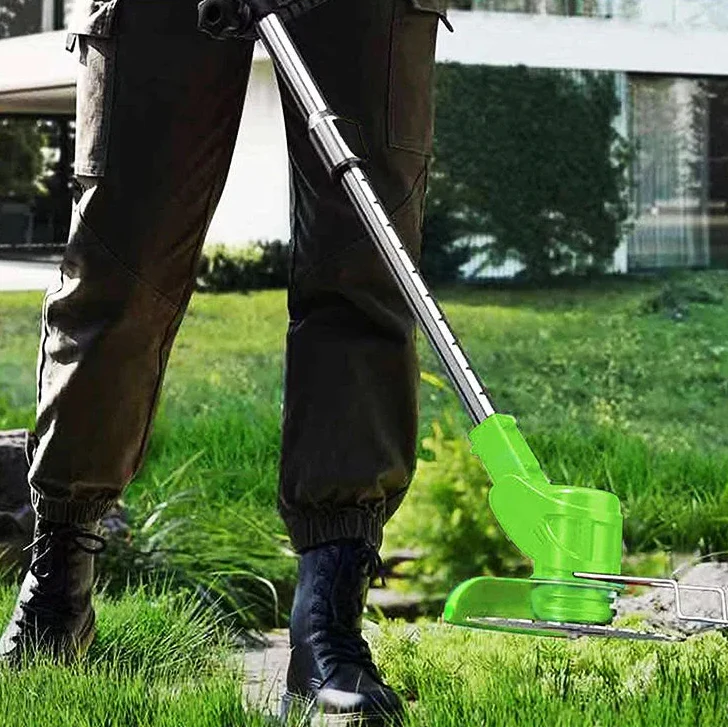 Battery Powered Cordless Grass Trimmer with Wheels and 3 Blade Types - Image 11