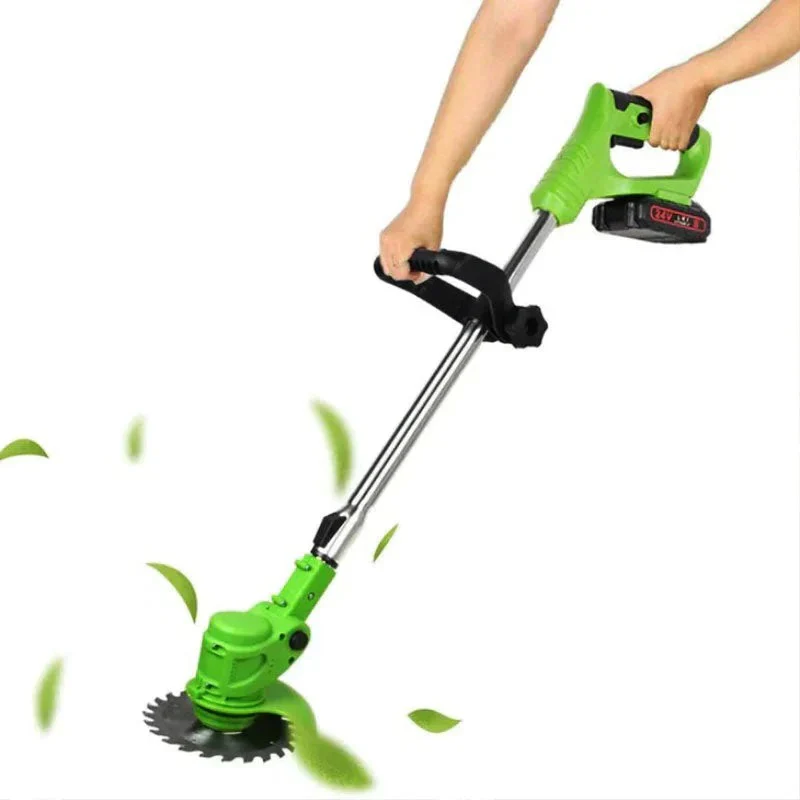 Battery Powered Cordless Grass Trimmer with Wheels and 3 Blade Types - Image 13