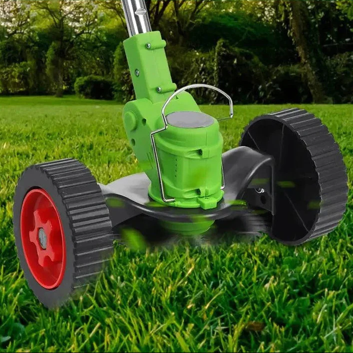 Battery Powered Cordless Grass Trimmer with Wheels and 3 Blade Types - Image 9