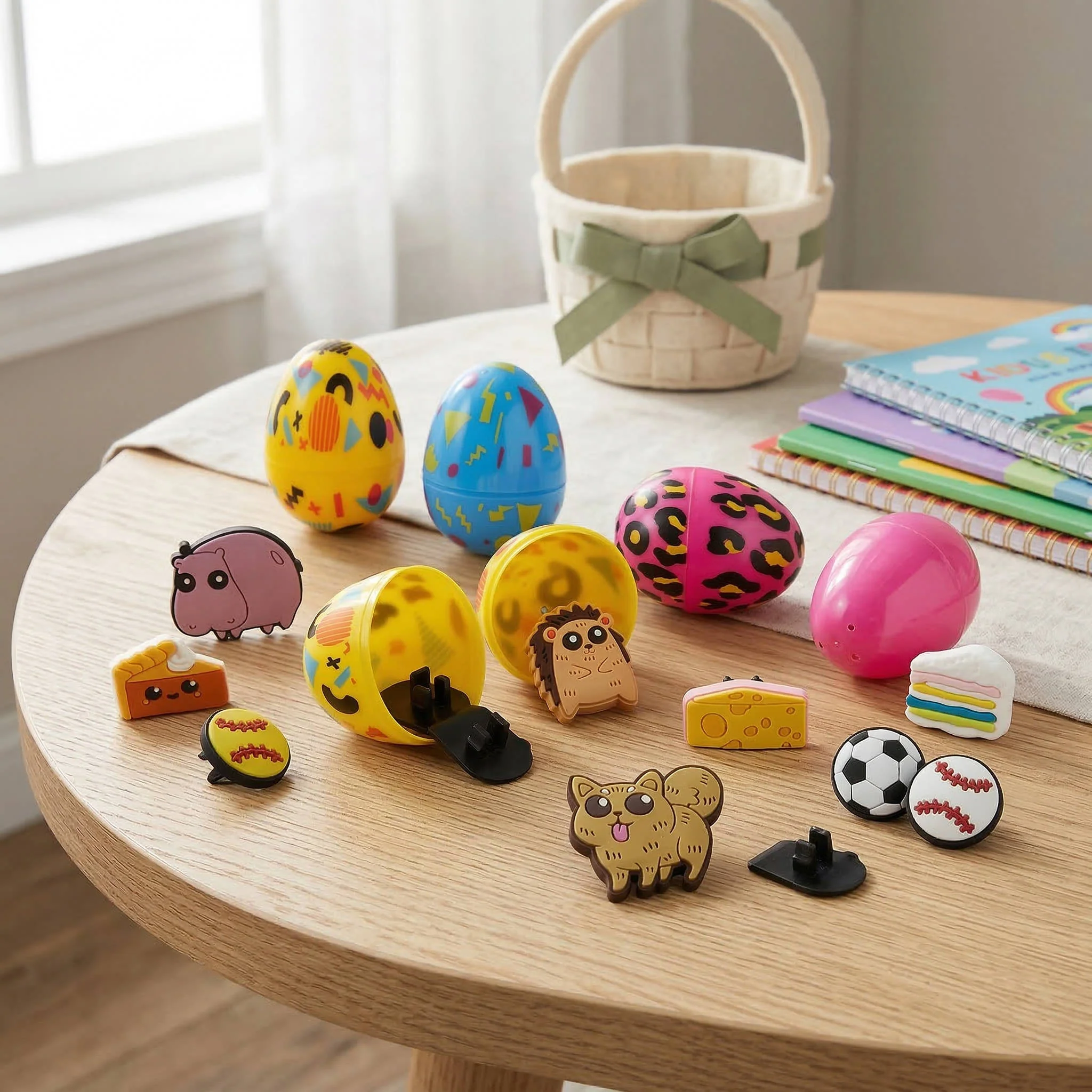 Pre Filled Easter Eggs with Pencil Charms, 24-Pack Hunt Fillers - Image 3