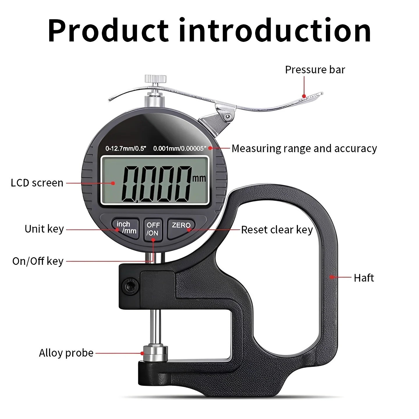 Handheld Digital Thickness Measuring Tool with Digital Display - Image 5