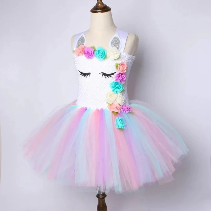 Unicorn Tulle Dress for Girls with Matching Headband - Image 6