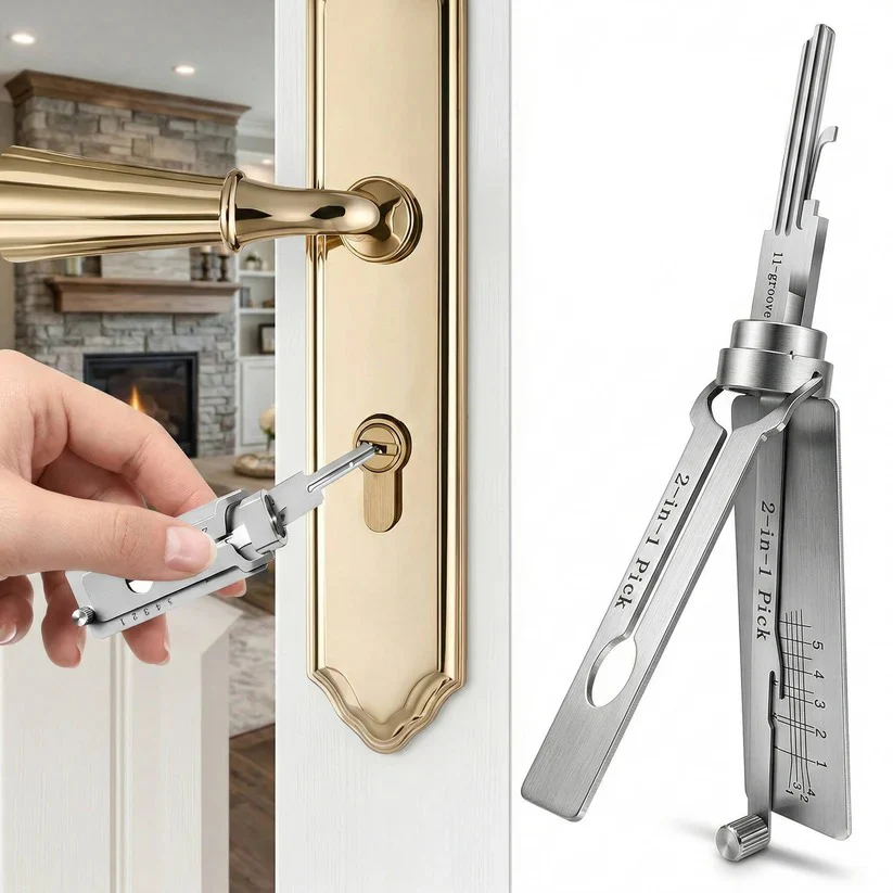 Stainless Steel Locksmith Tool Kit for Automotive Maintenance - Image 4