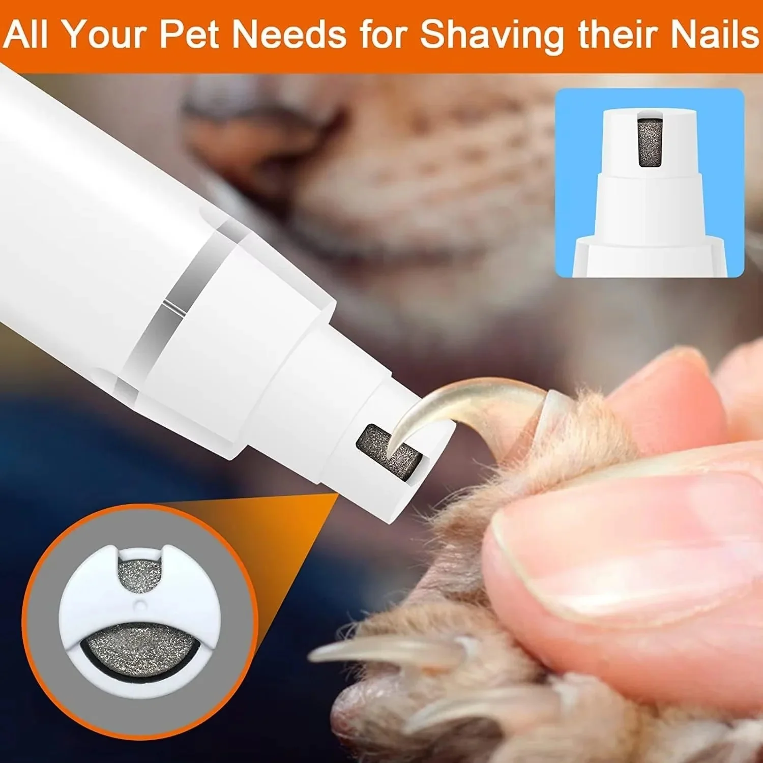 Cordless Pet Grooming Set with Clipper and Nail Grinder - Image 6