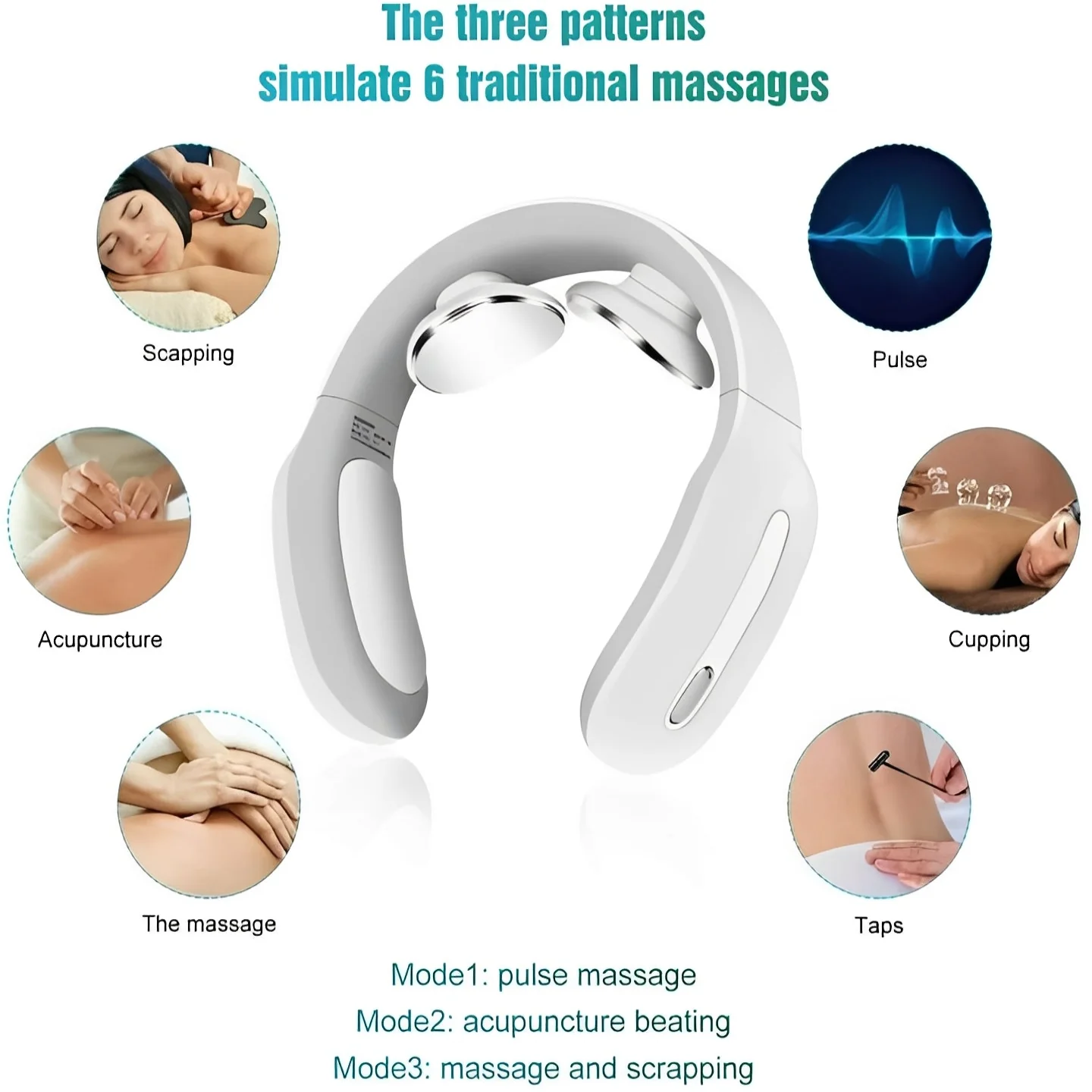 Rechargeable Neck Massager with Heat and Adjustable Pulse Modes - Image 5