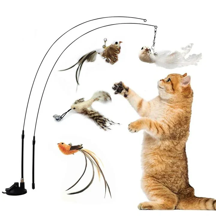 Plush Bird Cat Toy Set for Interactive Play - Image 2