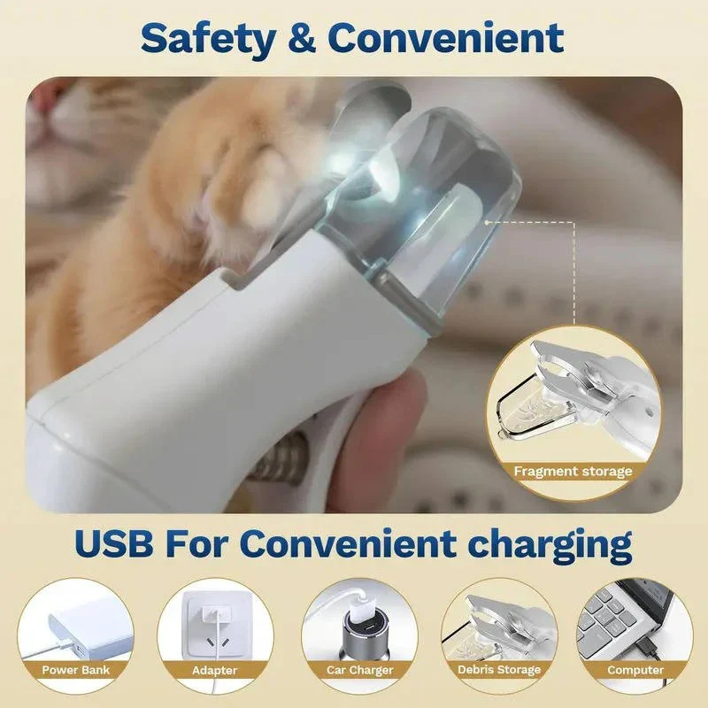 Rechargeable Dog and Cat Nail Grinder with Low Noise Operation - Image 4