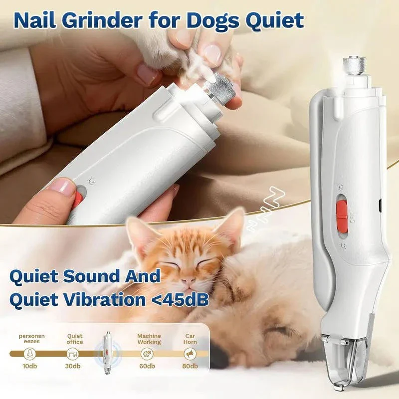 Rechargeable Dog and Cat Nail Grinder with Low Noise Operation - Image 5