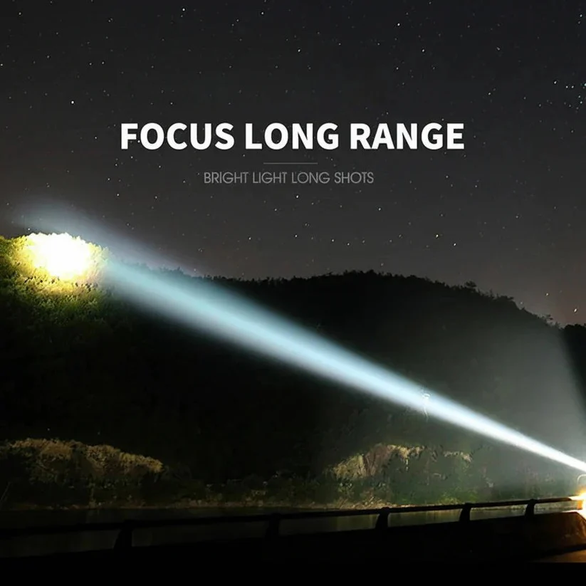 USB Rechargeable Aluminum Flashlight with Battery Indicator - Image 2
