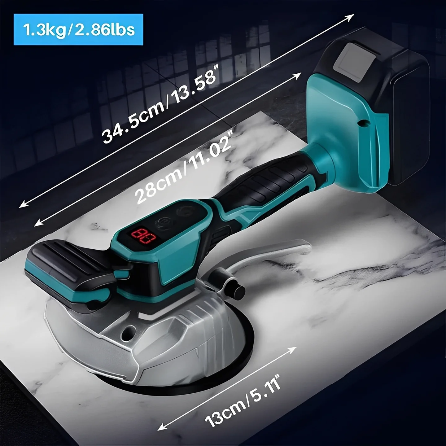 Rechargeable Tile Suction Cup Tool with Vibration and LCD Screen - Image 5