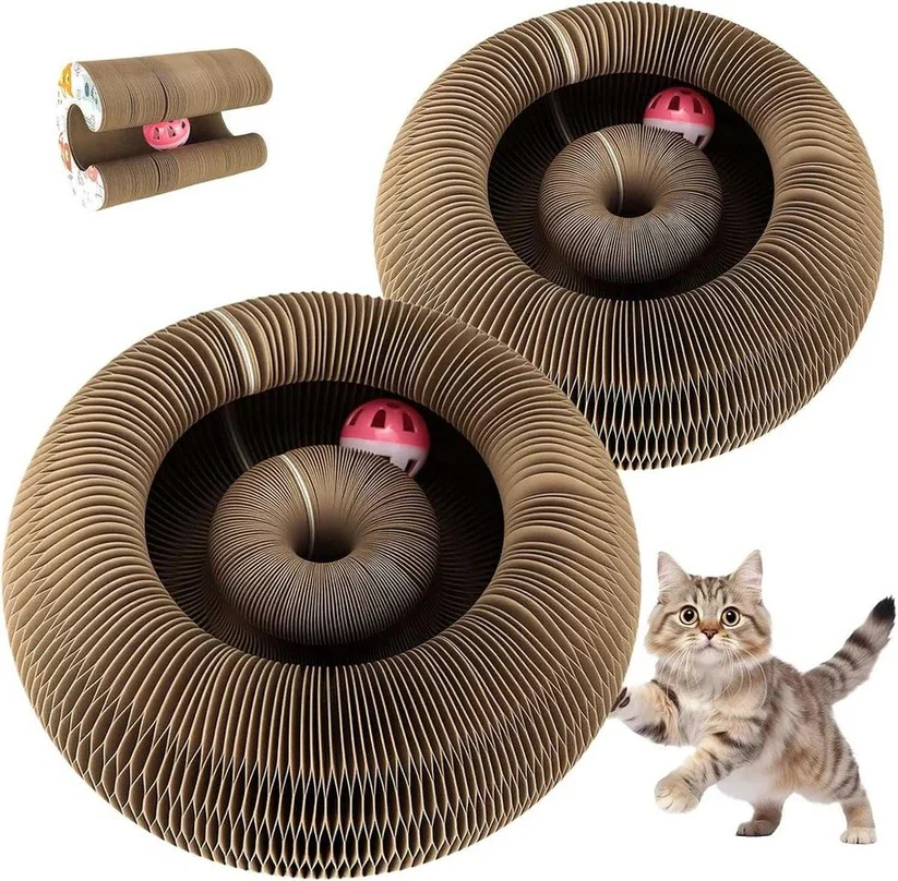 Recyclable Cat Scratching Pad with Ball Toy, Set of 2 - Image 5