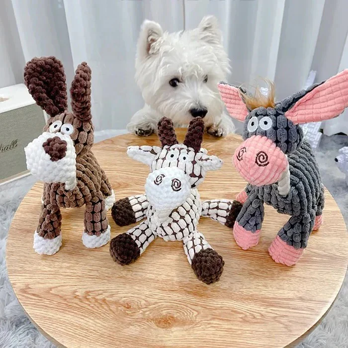 Reinforced Squeaky Plush Dog Toy with Durable Stitching - Image 19
