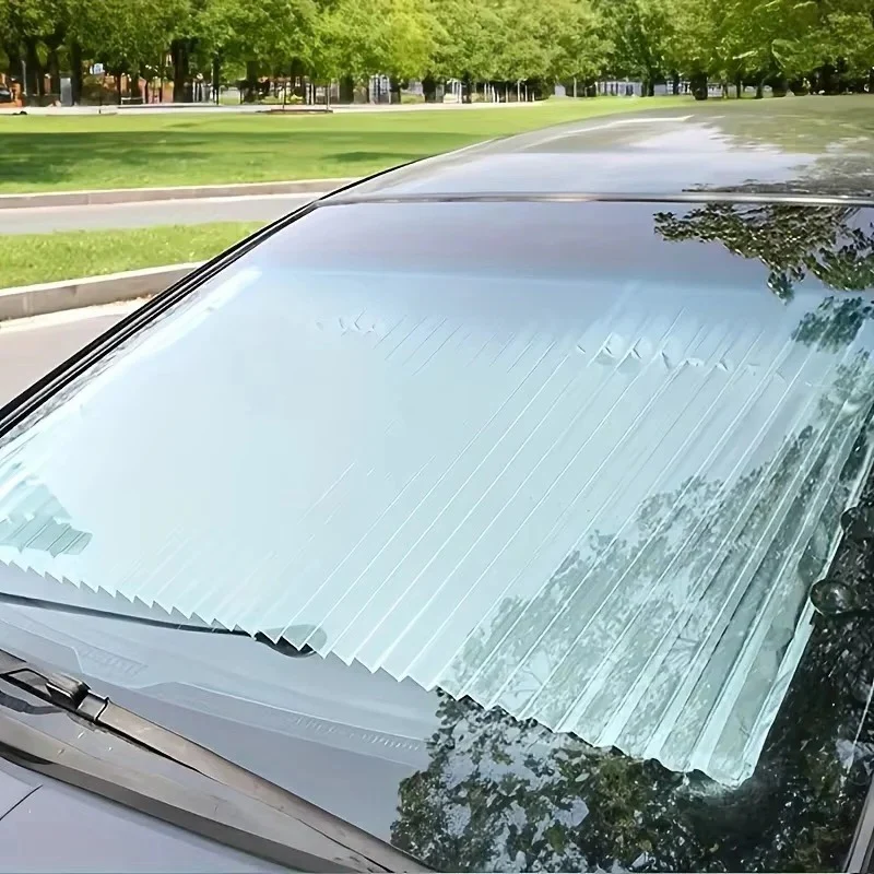 Retractable Car Windshield Sunshade Curtain Set for Front and Rear Windshields - Image 2