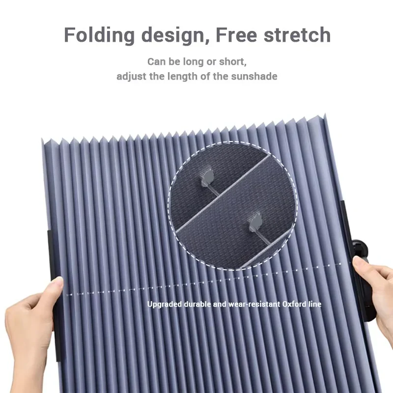Retractable Car Windshield Sunshade Curtain Set for Front and Rear Windshields - Image 4