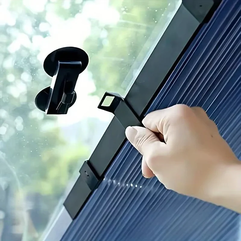 Retractable Car Windshield Sunshade Curtain Set for Front and Rear Windshields - Image 5