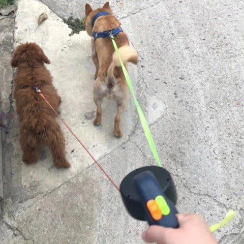 Retractable Dual Dog Leash With Swivel Hook and LED Light - Image 3