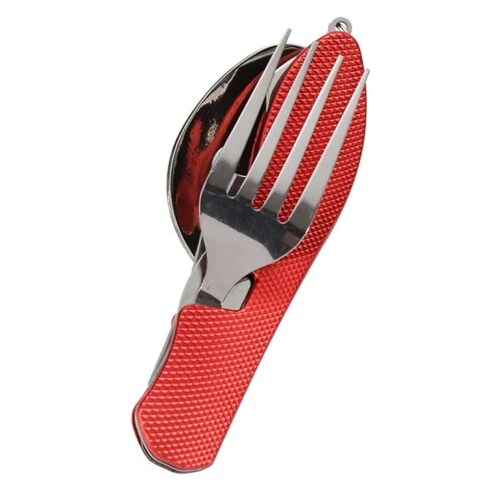 Reusable 4-in-1 Compact Utensil Set for Camping Fork Spoon Knife and Opener - Image 3