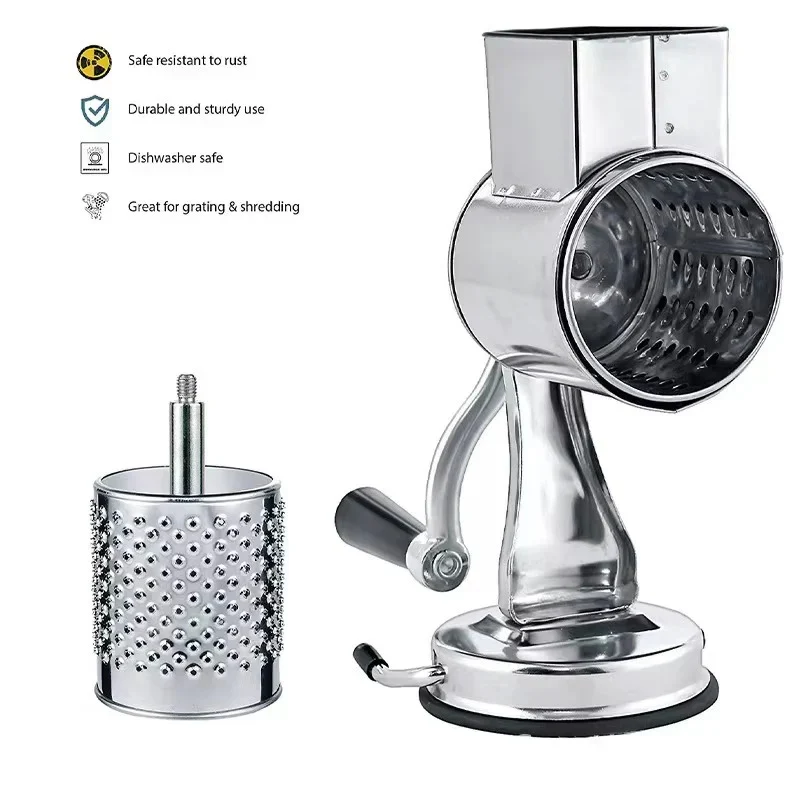 Rotary Food Grater with 5 Interchangeable Stainless Steel Blades - Image 4