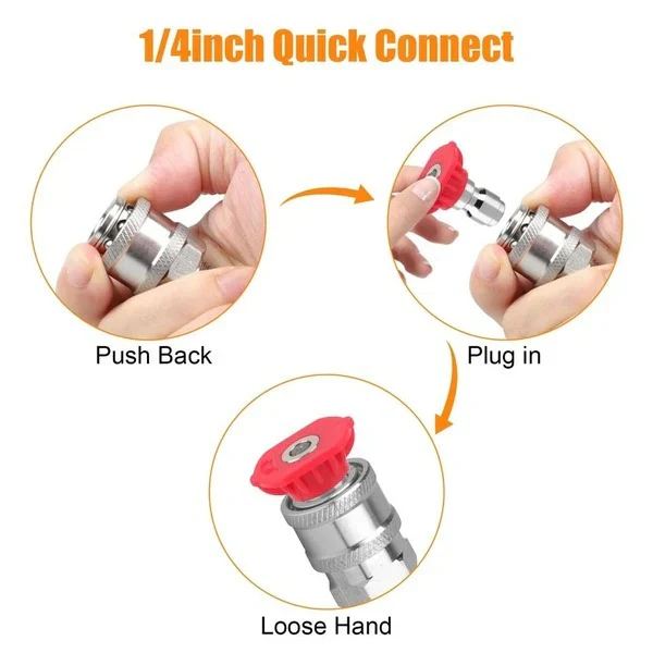 360 Degree Turbo Nozzle for Pressure Washer with Brass Body Tips - Image 6