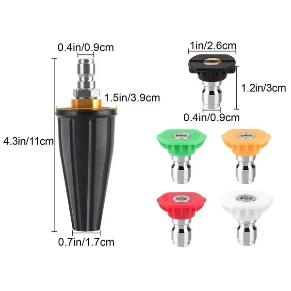 360 Degree Turbo Nozzle for Pressure Washer with Brass Body Tips - Image 7