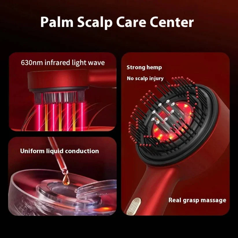 Scalp Massage Brush with Red Light for Hair Support - Image 2