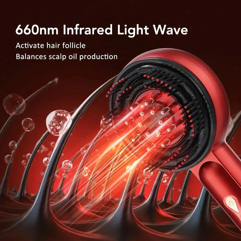 Scalp Massage Brush with Red Light for Hair Support - Image 3