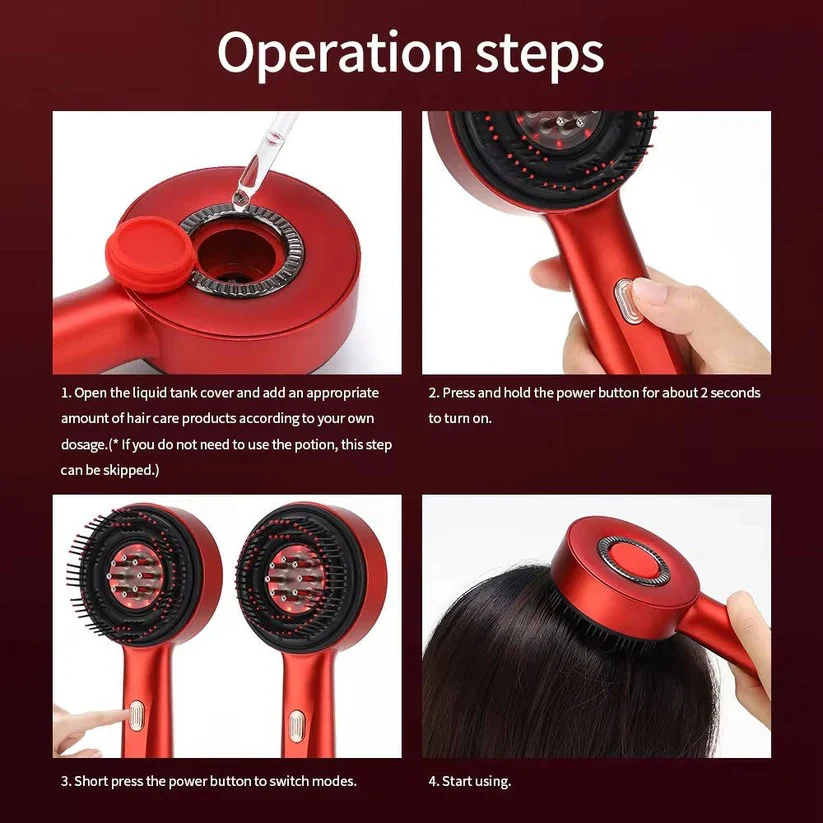Scalp Massage Brush with Red Light for Hair Support - Image 9