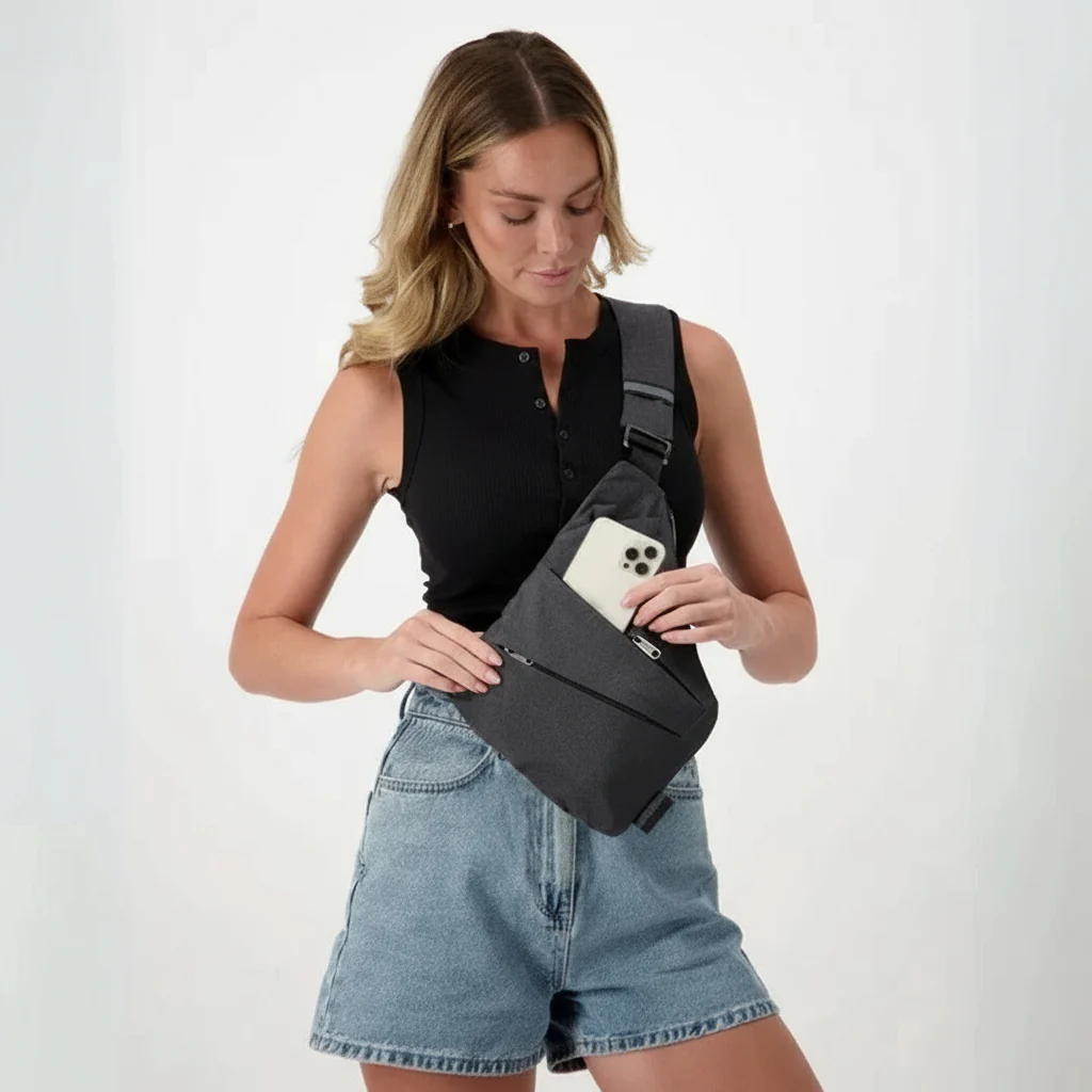 Unisex Crossbody Bag with Hidden Zipper and Secure Design - Image 7