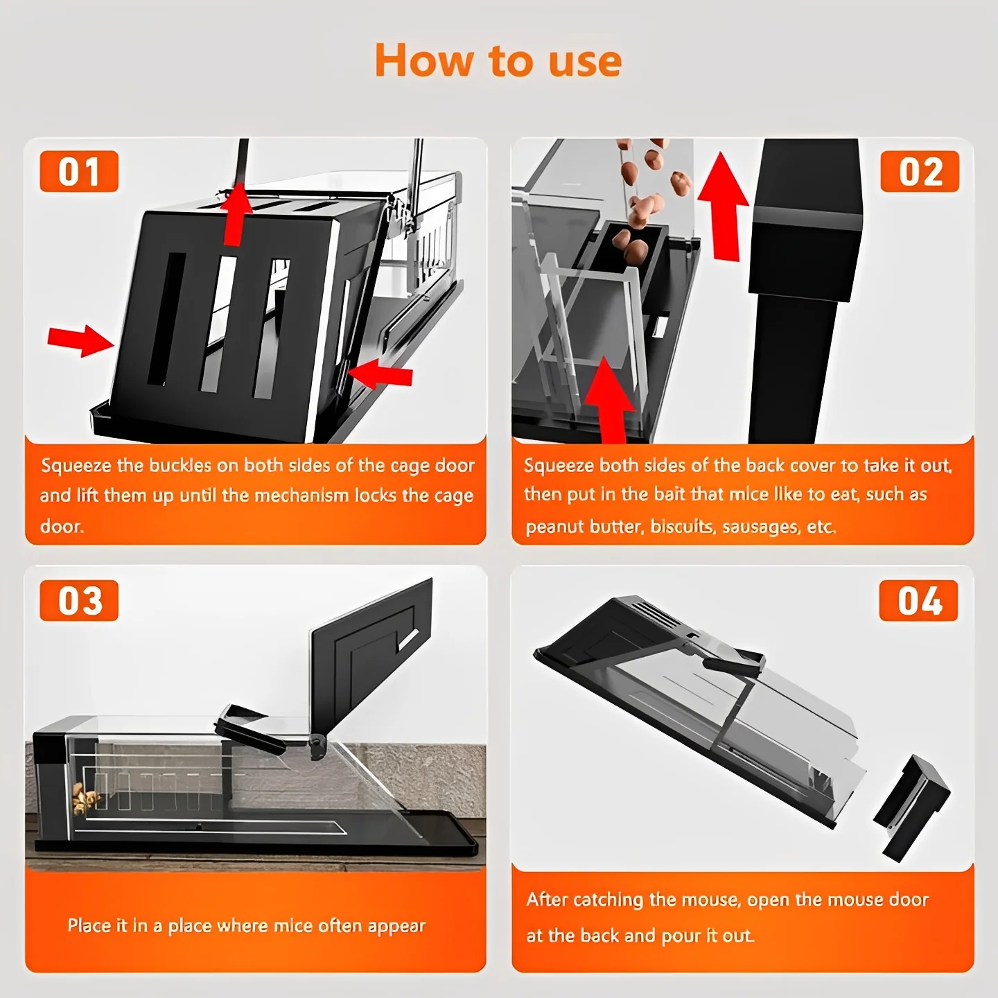Reusable Automatic Mouse Catch Trap with Transparent Housing - Image 3