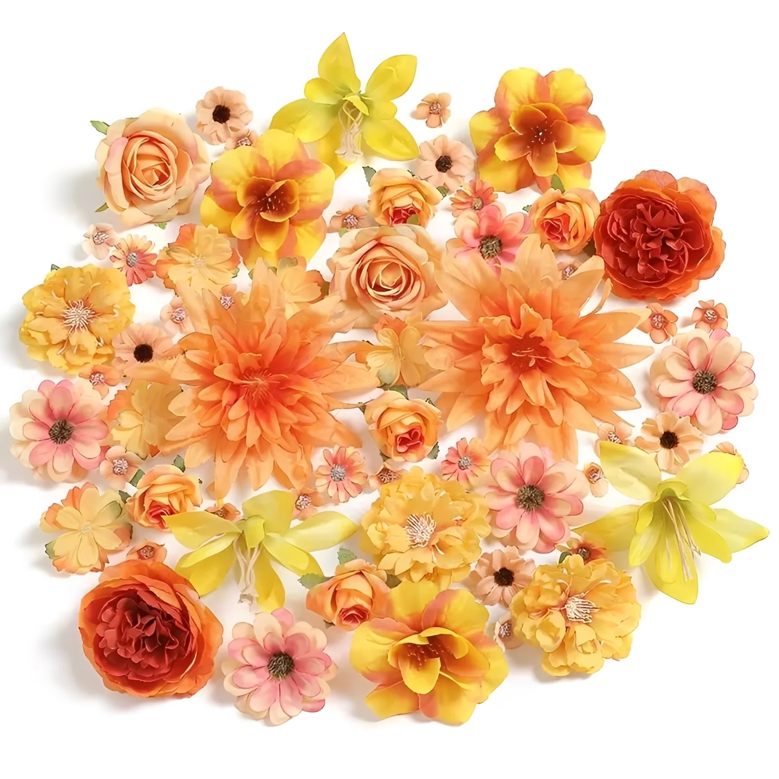 Silk Rose and Daisy Artificial Flower Heads for DIY Wreaths - Image 2
